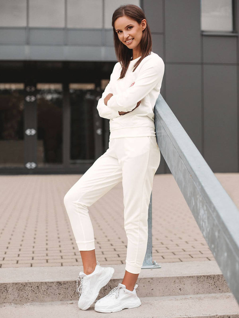 Жіночий спортивний костюм з двох частин Кремова OZONEE O/MB2037/21