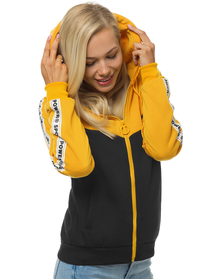 Bluza rozpinana damska żółto-czarna OZONEE JS/KSW3003