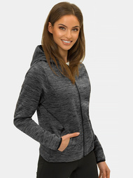 Bluza damska rozpinana z kapturem czarna OZONEE JS/HD111/1