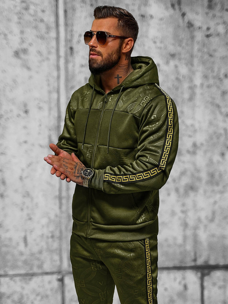 Komplet dresowy męski zielony OZONEE JS/3C555