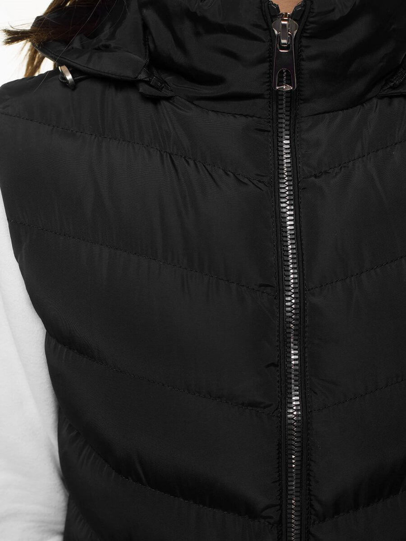 Стьобаний жіночий жилет чорний OZONEE N/6811/1