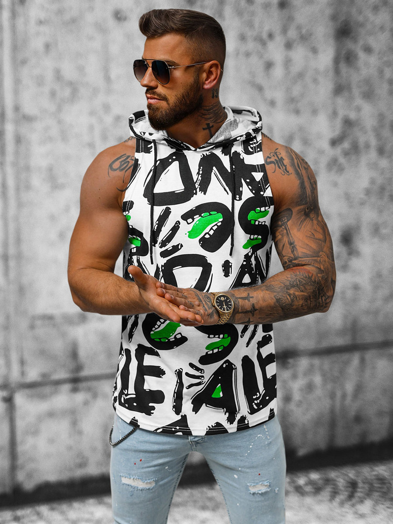 Майка чоловіча Бiло-Чорна OZONEE O/BL300Z