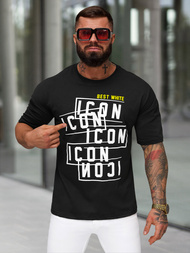 T-shirt męski loose fit czarny OZONEE JS/8B1366/3