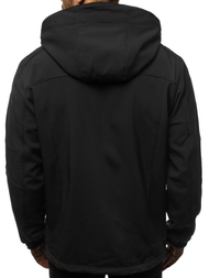 Kurtka softshell męska z kapturem czarno-pomarańczowa OZONEE GE/12263