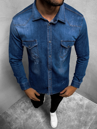 Koszula męska jeansowa niebieska OZONEE O/1697Z