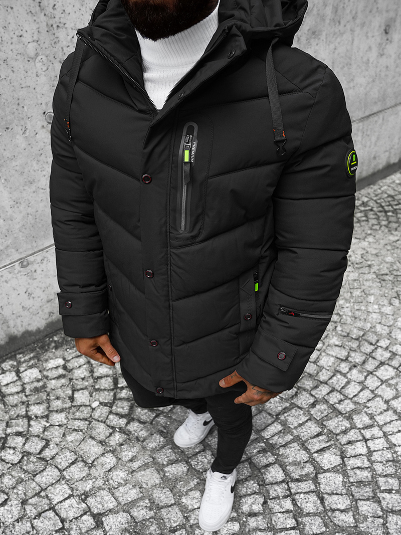 Kurtka zimowa męska czarna OZONEE JS/22M55/392