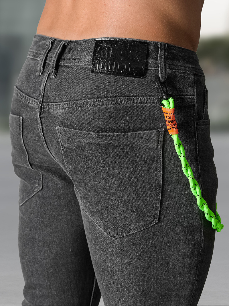 Spodnie jeansowe męskie slim fit grafitowe OZONEE NB/MP0191G