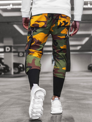 Spodnie męskie chino joggery żółte-khaki OZONEE G/11133