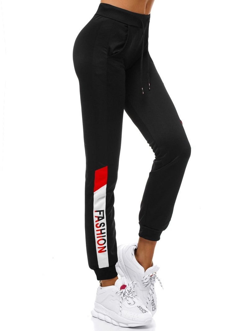 Спортивні штани жіночі Чорно-Червонi OZONEE O/82286