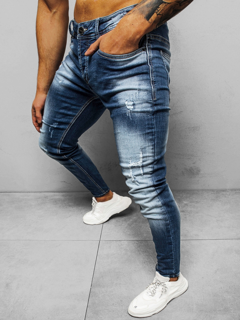 Spodnie jeansowe męskie niebieskie OZONEE NB/MP0010B