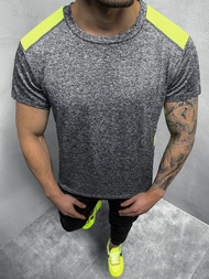 T-Shirt męski bez nadruku ciemno-szary OZONEE JS/HM071/2