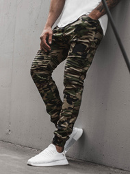 Spodnie męskie joggery moro-zielone OZONEE A/829