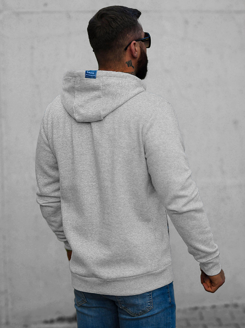 Bluza z kapturem męska szara OZONEE O/H1060