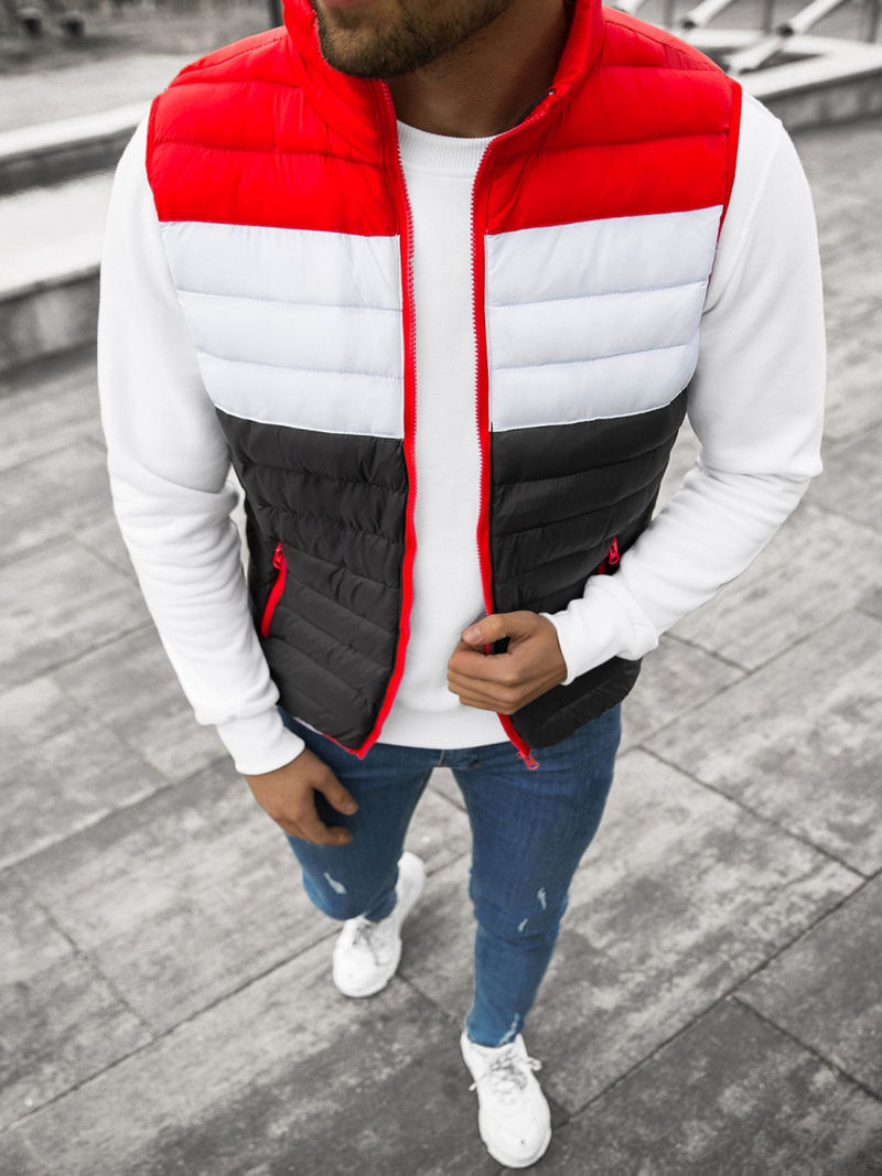 Безрукавка чоловіча Червоно-Чорна OZONEE JS/M13076/392AZ