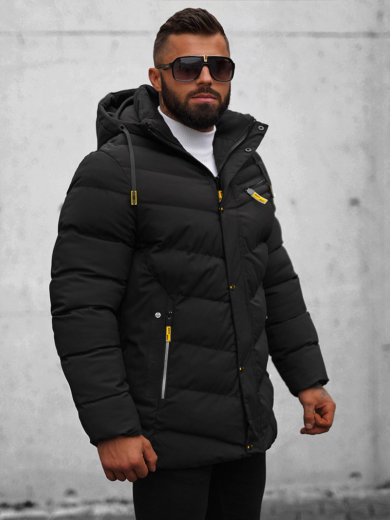 Kurtka zimowa męska pikowana czarna OZONEE JS/22M59/392