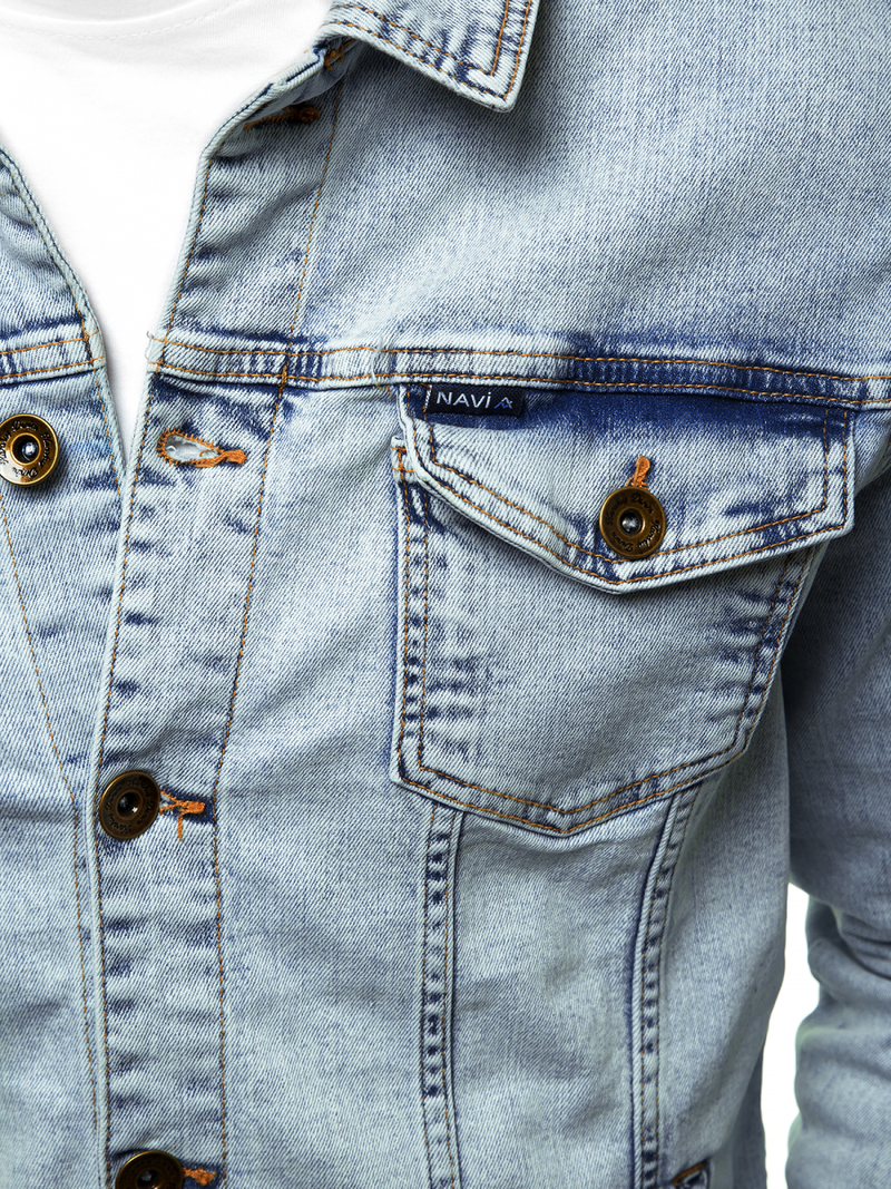 Kurtka męska jeans jasno-niebieska OZONEE BN/6080