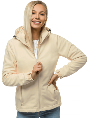 Kurtka softshell damska z kapturem beżowa OZONEE JS/HH018/34