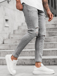 Spodnie jeansowe męskie szare OZONEE O/ES8033