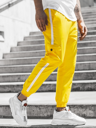 Spodnie męskie chino joggery żółte OZONEE DJ/5580