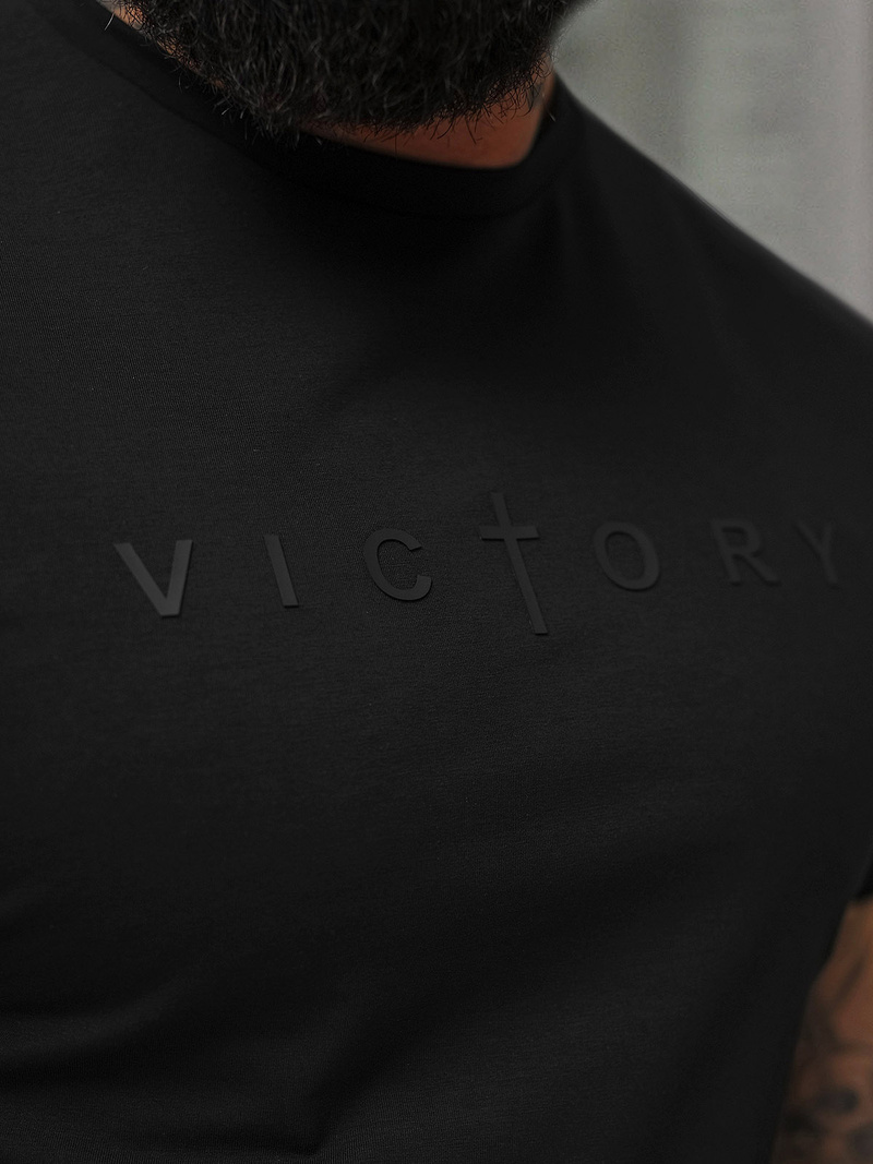 T-shirt męski slim fit czarny OZONEE NB/MT3138