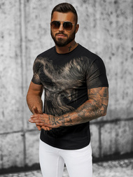 T-shirt męski slim fit czarny OZONEE NB/MT3039