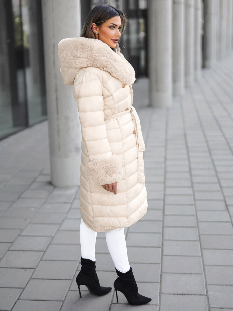 Жіноче пальто Бежевий OZONEE JS/5M3160/254Z