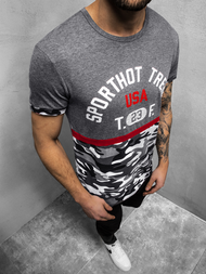 T-Shirt męski grafitowy OZONEE JS/SS10983Z