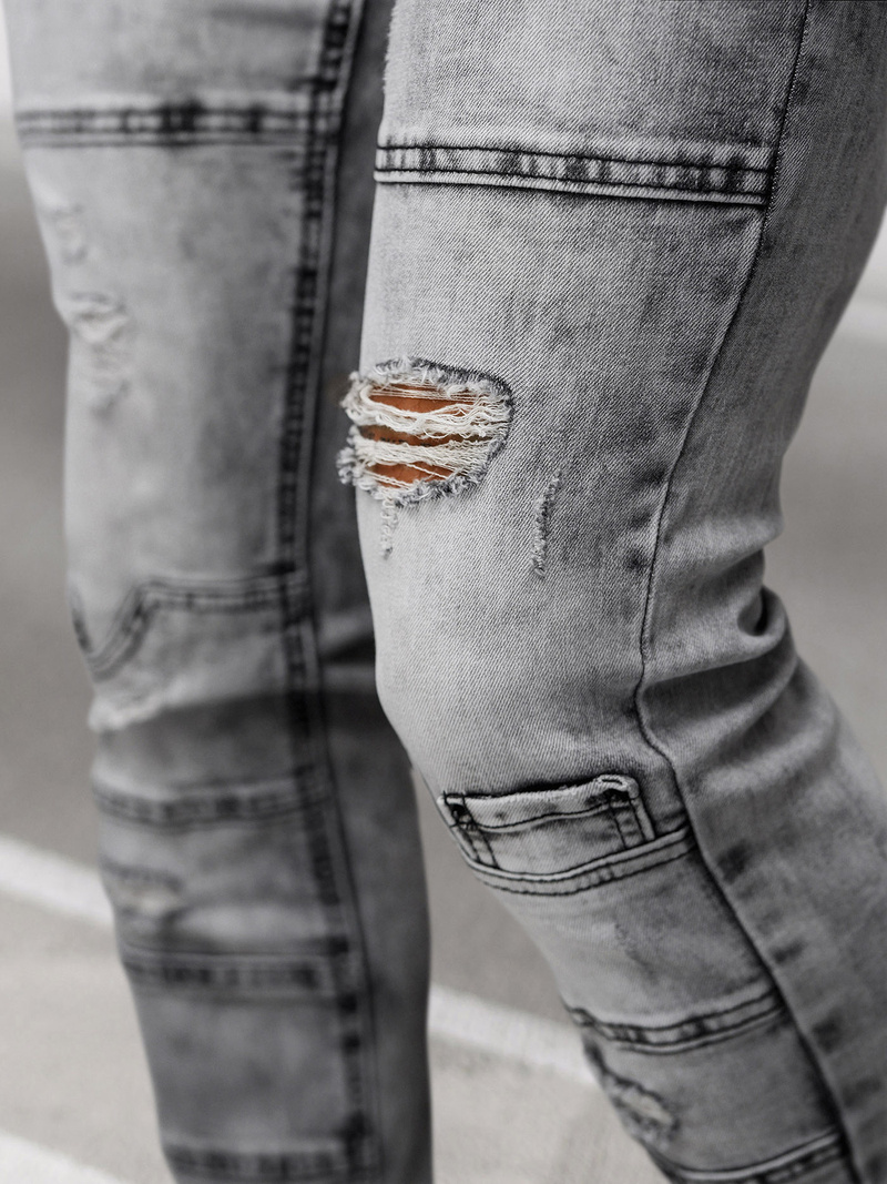 Spodnie jeansowe męskie grafitowe OZONEE NB/MP0163N