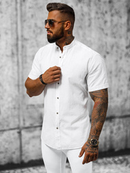 Koszula męska z krótkim rękawem biała OZONEE O/V49