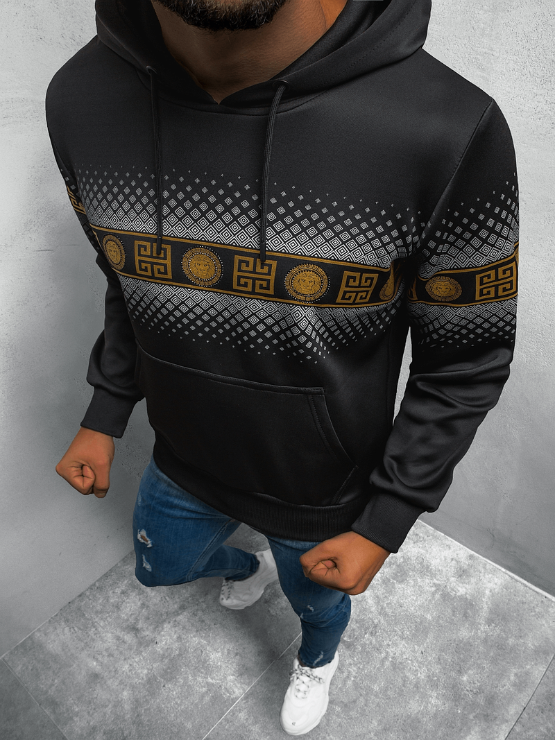 Толстовка чоловіча чорно-золотава OZONEE O/HM502