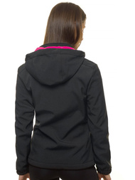 Kurtka softshell damska z kapturem czarna OZONEE JS/HH029/1
