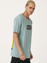 T-Shirt męski z nadrukiem miętowy OZONEE MR/21540