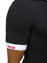 T-Shirt z kapturem męski czarno-biały OZONEE O/1273Z