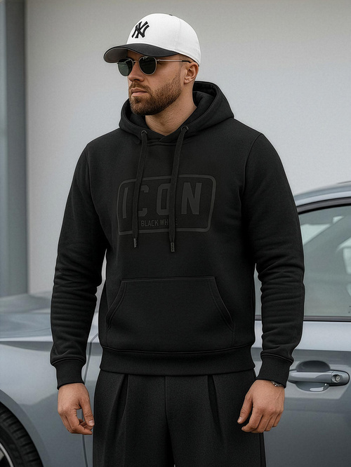 Bluza z kapturem męska czarna OZONEE JS/8B1975/3