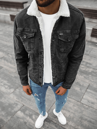 Kurtka męska jeans czarno-szara OZONEE BN/6630