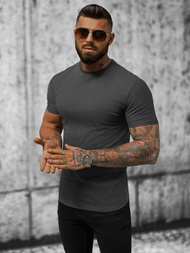 T-shirt męski slim fit grafitowy OZONEE NB/MT3001