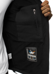 Kurtka softshell męska z kapturem czarna OZONEE GE/12259Z