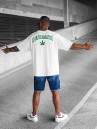 T-shirt męski oversize biały OZONEE O/3435