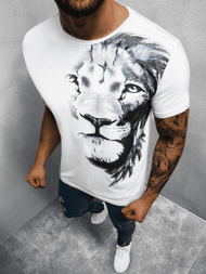 T-Shirt męski z nadrukiem biały OZONEE O/BL77