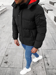 Kurtka zimowa męska pikowana czarna OZONEE JB/JP1163/6Z