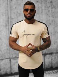 T-Shirt męski beżowy OZONEE O/P1180