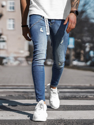 Spodnie jeansowe męskie niebieskie OZONEE DP/0056