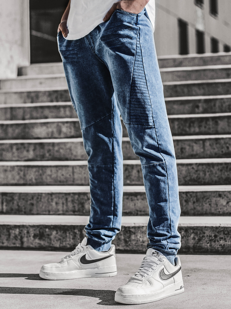 Spodnie męskie jogger niebieskie OZONEE JS/KK1098