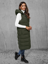 Стьобаний жіночий жилет Темно-Зелена OZONEE JS/5M3157/136