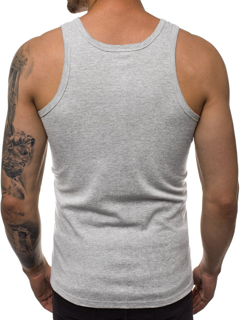 Koszulka bez rękawów męska szara OZONEE JS/NB001