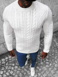 Sweter męski biały OZONEE NB/MM6010/1