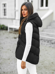 Стьобаний жіночий жилет чорний OZONEE JS/5M3176/392Z