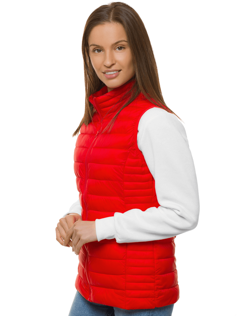 Kamizelka damska pikowana czerwona OZONEE JS/M23038/270