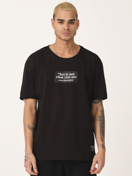 T-Shirt męski z nadrukiem czarny OZONEE MR/21540