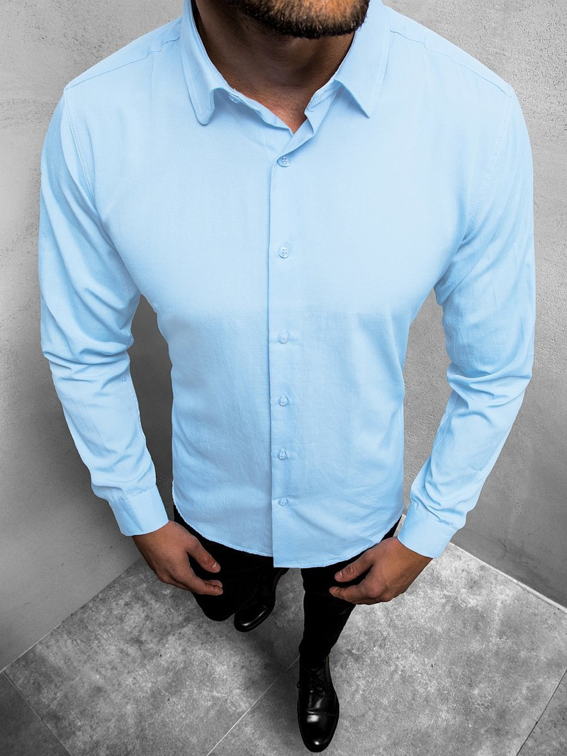 Elegancka koszula męska jasnoniebieska OZONEE MECH/2122Z